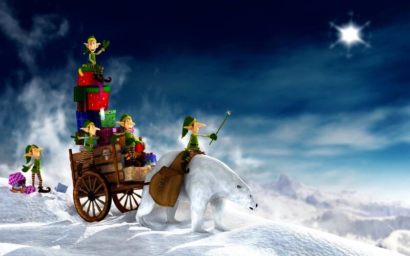 Polar Bear Pulling Sleigh