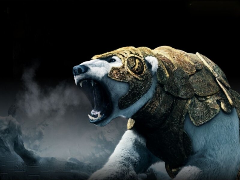 polar bear warrior roaring