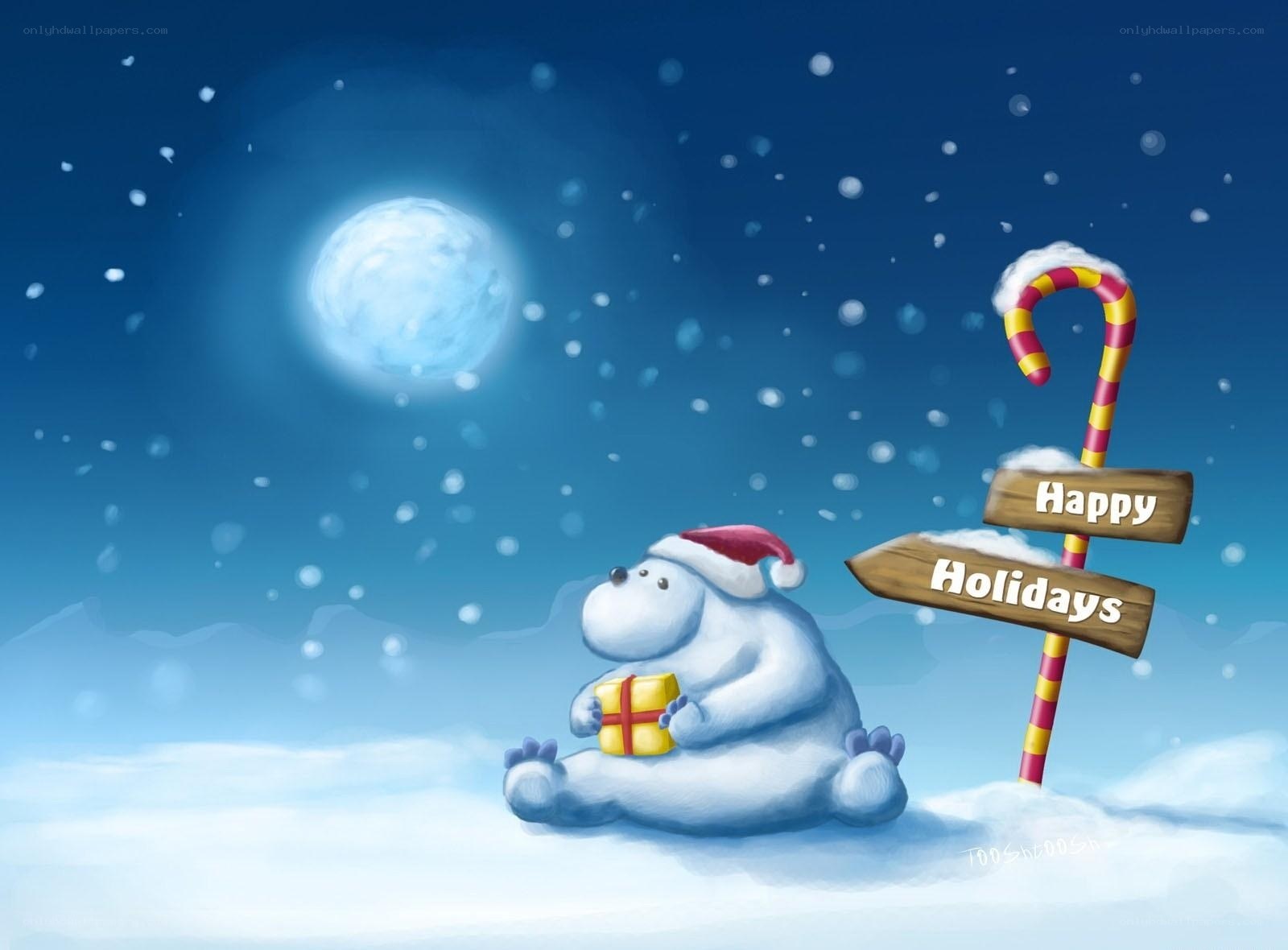 Polar bear with gift