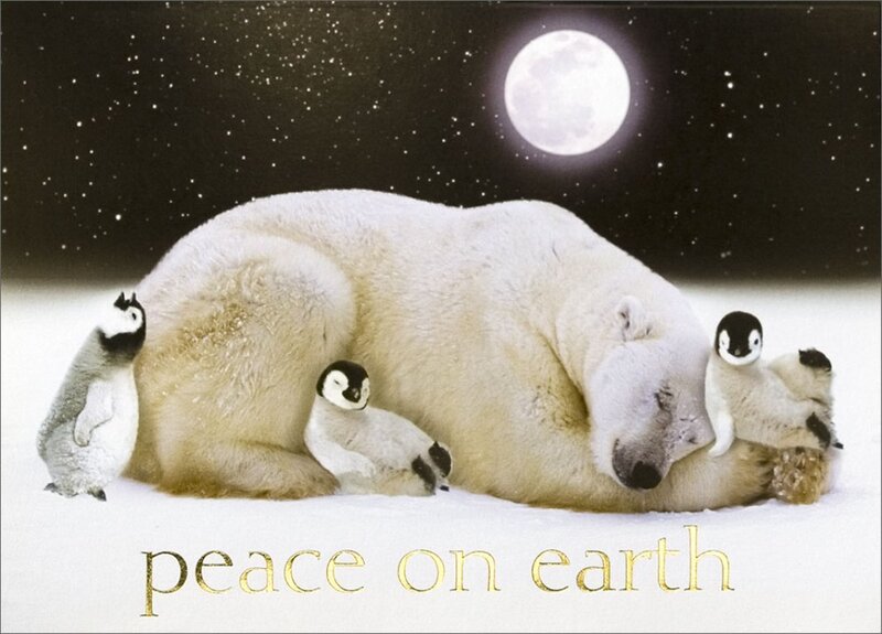 Polar Bear with Penguins