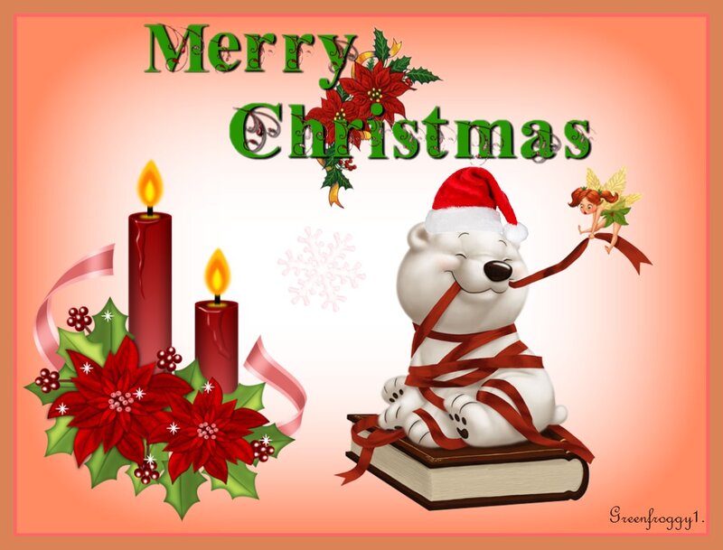 Polar Bear with Santa Hat