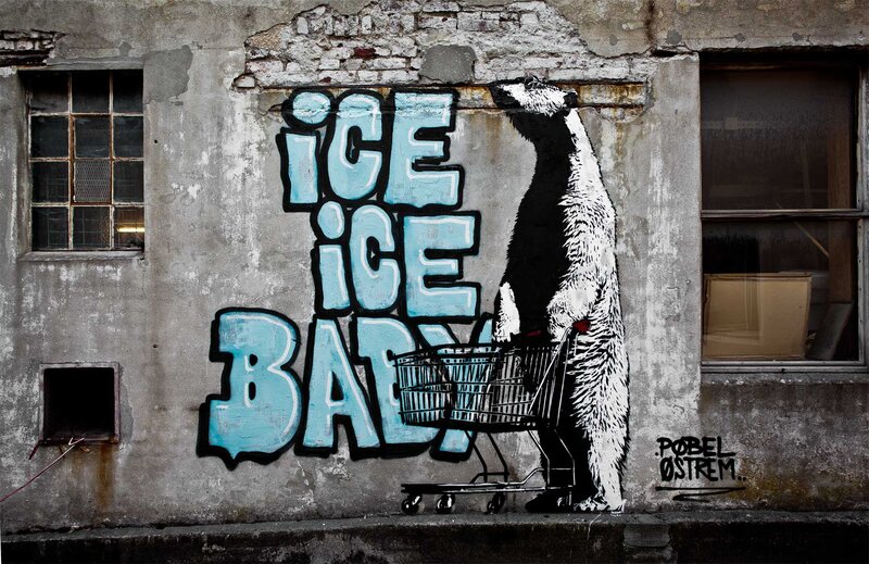 Polar Bear with Shopping Cart