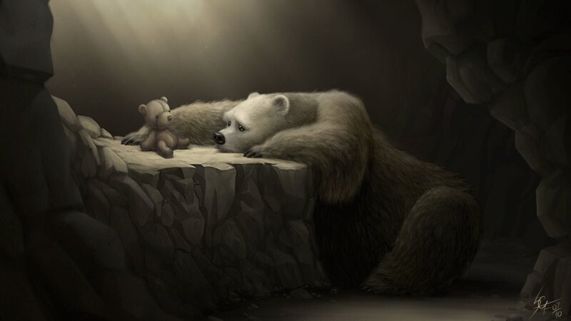 Polar Bear with Teddy Bear