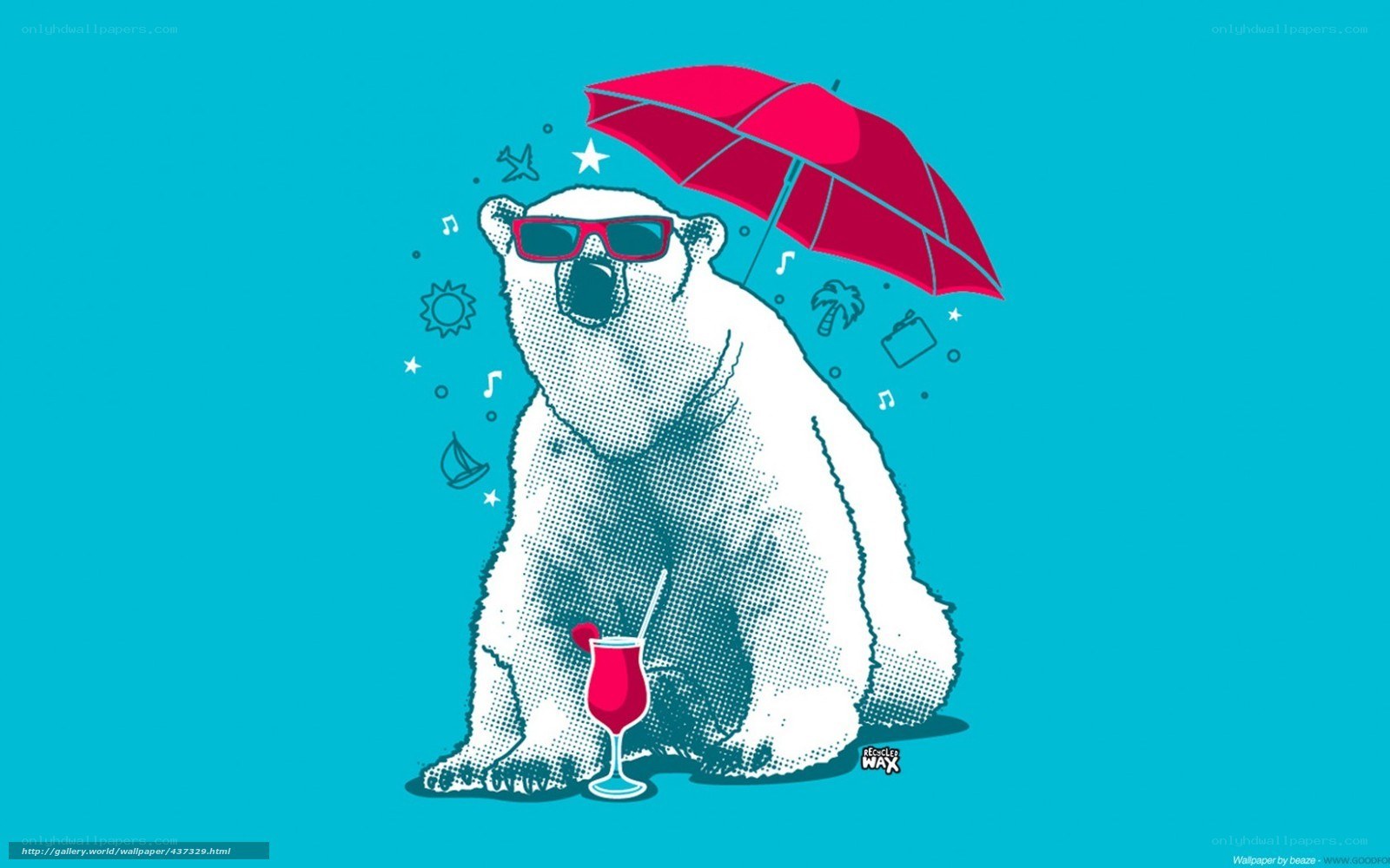 polar bear with umbrella