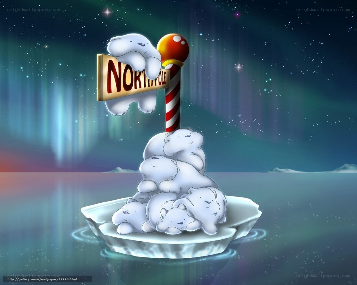 Polar bears at North Pole