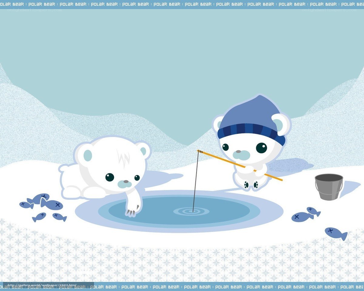 Polar bears fishing
