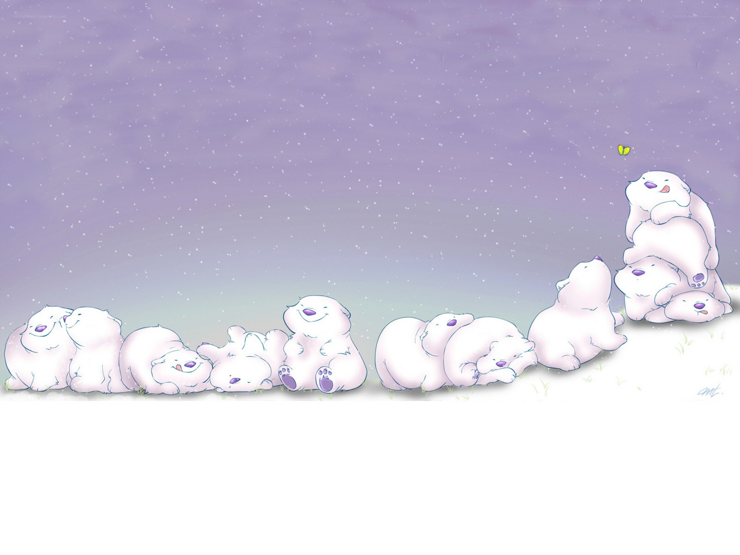 Polar bears in snow