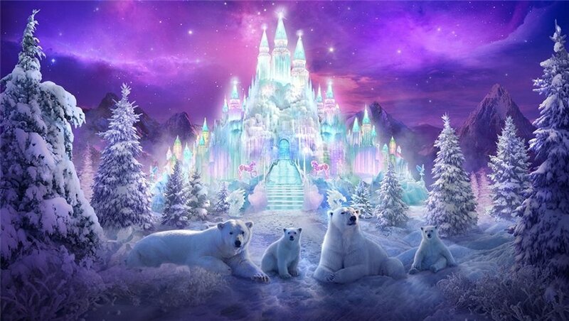Polar Bears in Snow — Purple