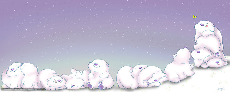Polar bears in the snow