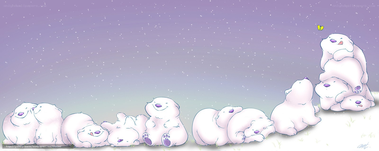 Polar bears in the snow