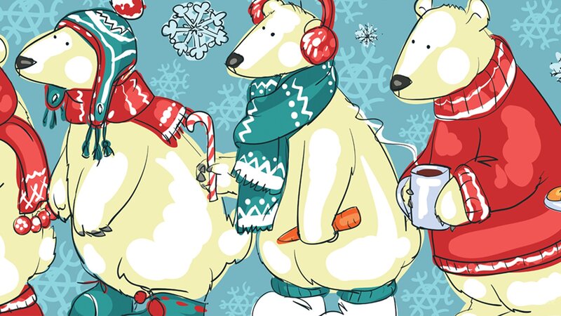 Polar Bears in Winter — Blue