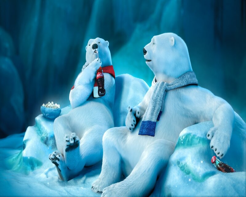Polar Bears on Ice — Blue, Calm