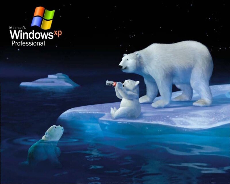 Polar Bears on Ice — Blue, Serene, Night, Digital Art, Bottle