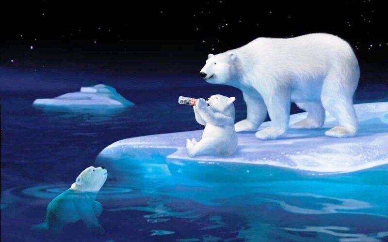 Polar Bears on Ice — Blue, Serene