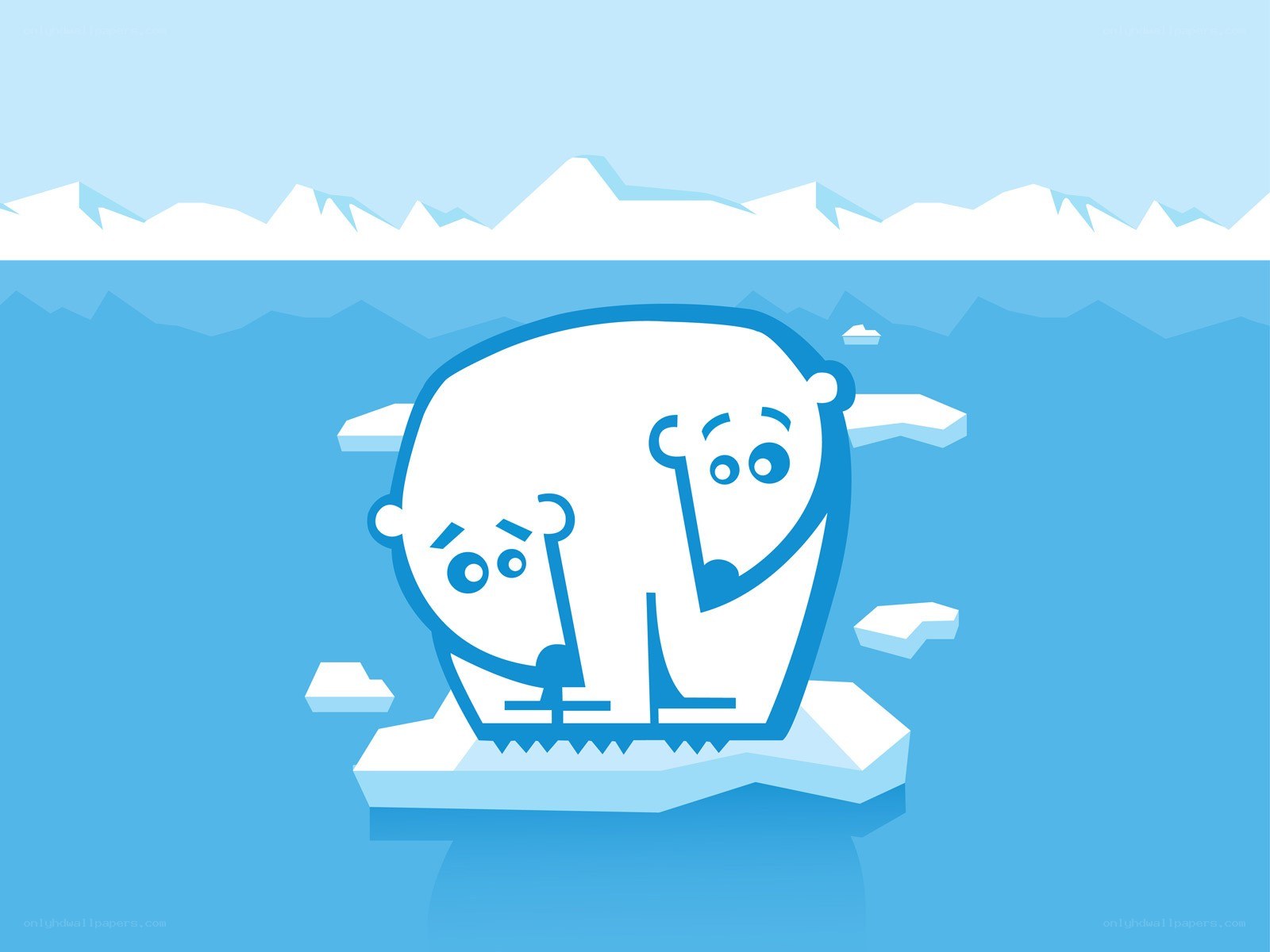 polar bears on melting ice