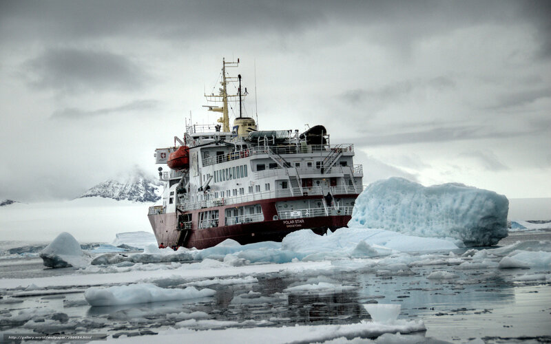 Polar Star ship in icy waters
