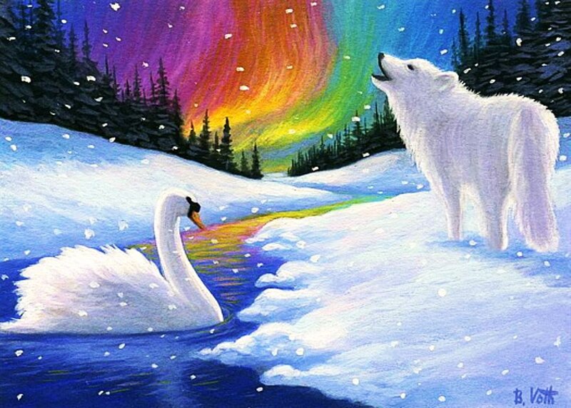 Polar Wolf and Swan