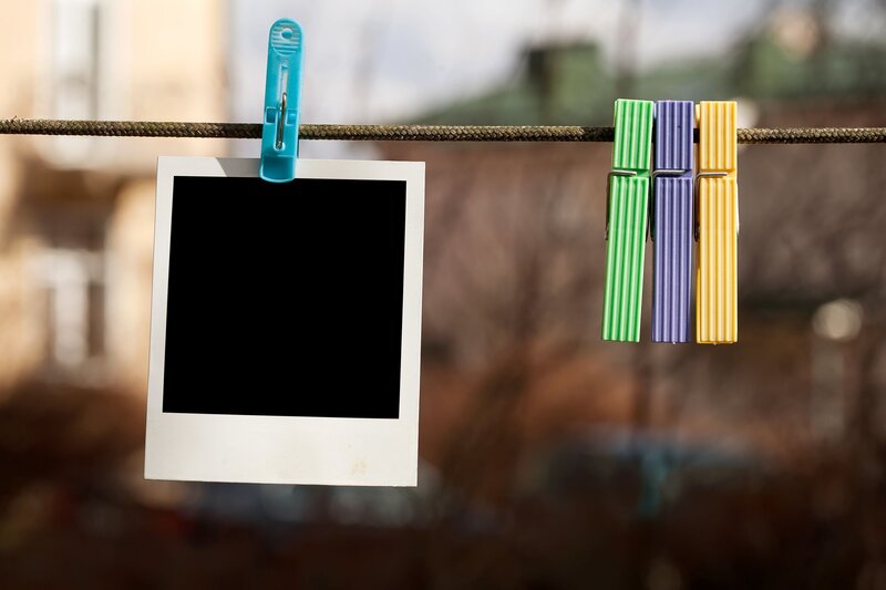 Polaroid Photo on Clothesline