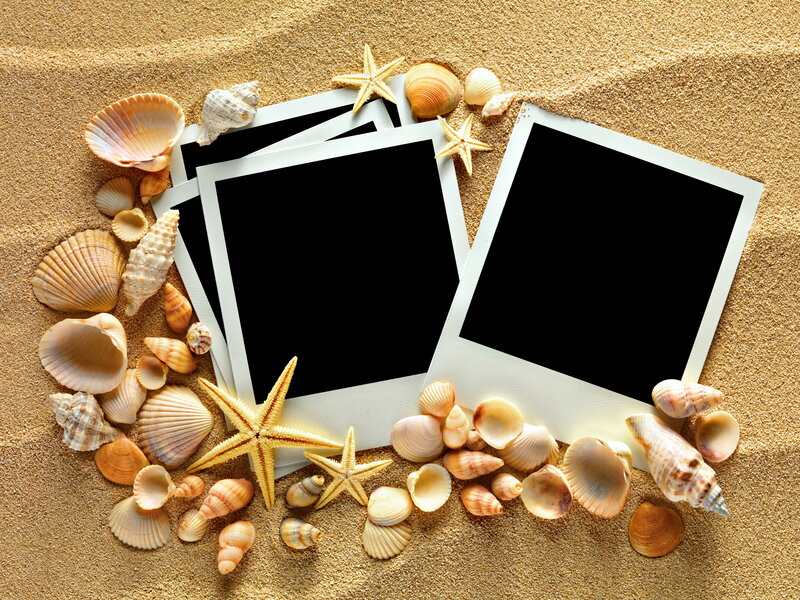 Polaroid Photos on Sand