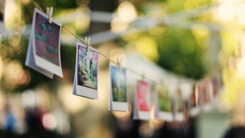 Polaroid Photos on String