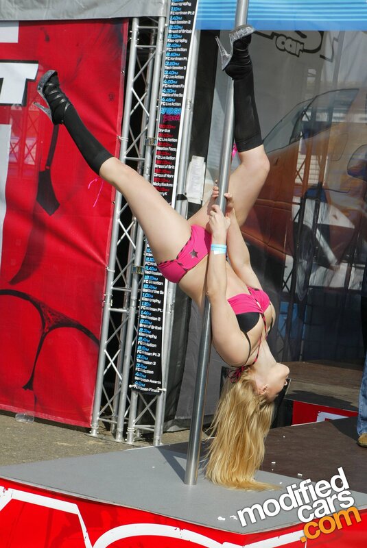 Pole dancer on stage