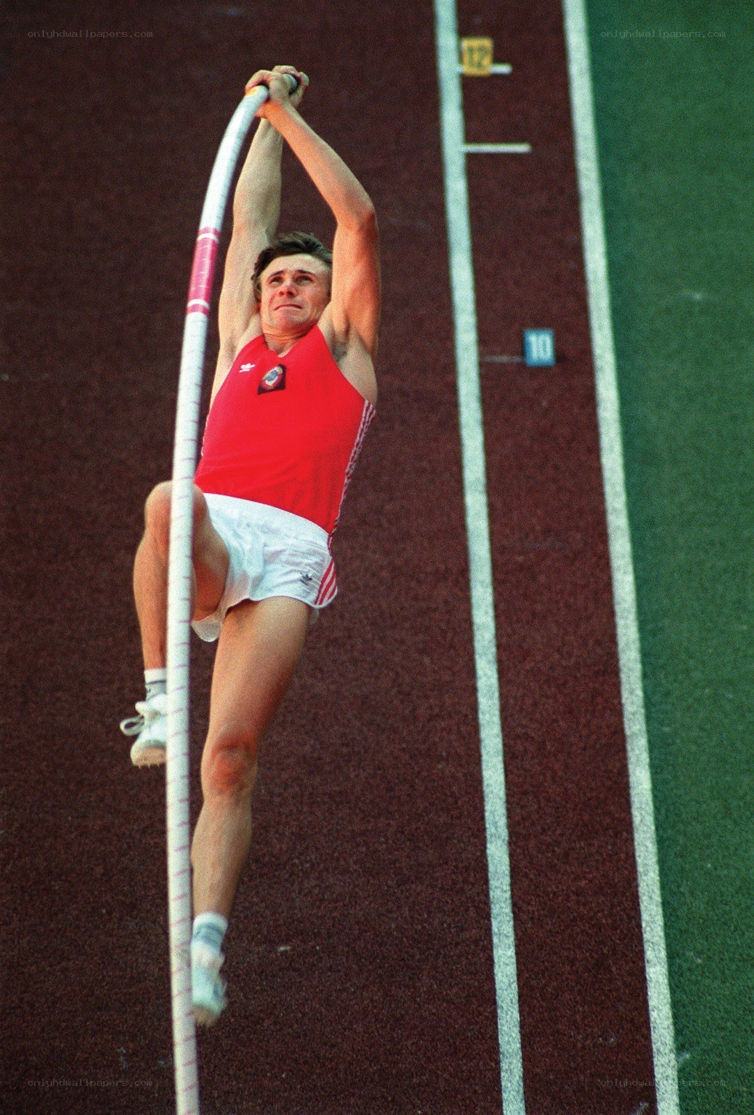 Pole vaulter in action