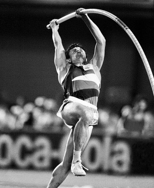 pole vaulter in action