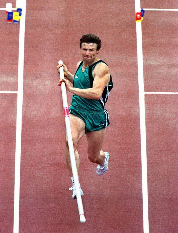 Pole vaulter in action