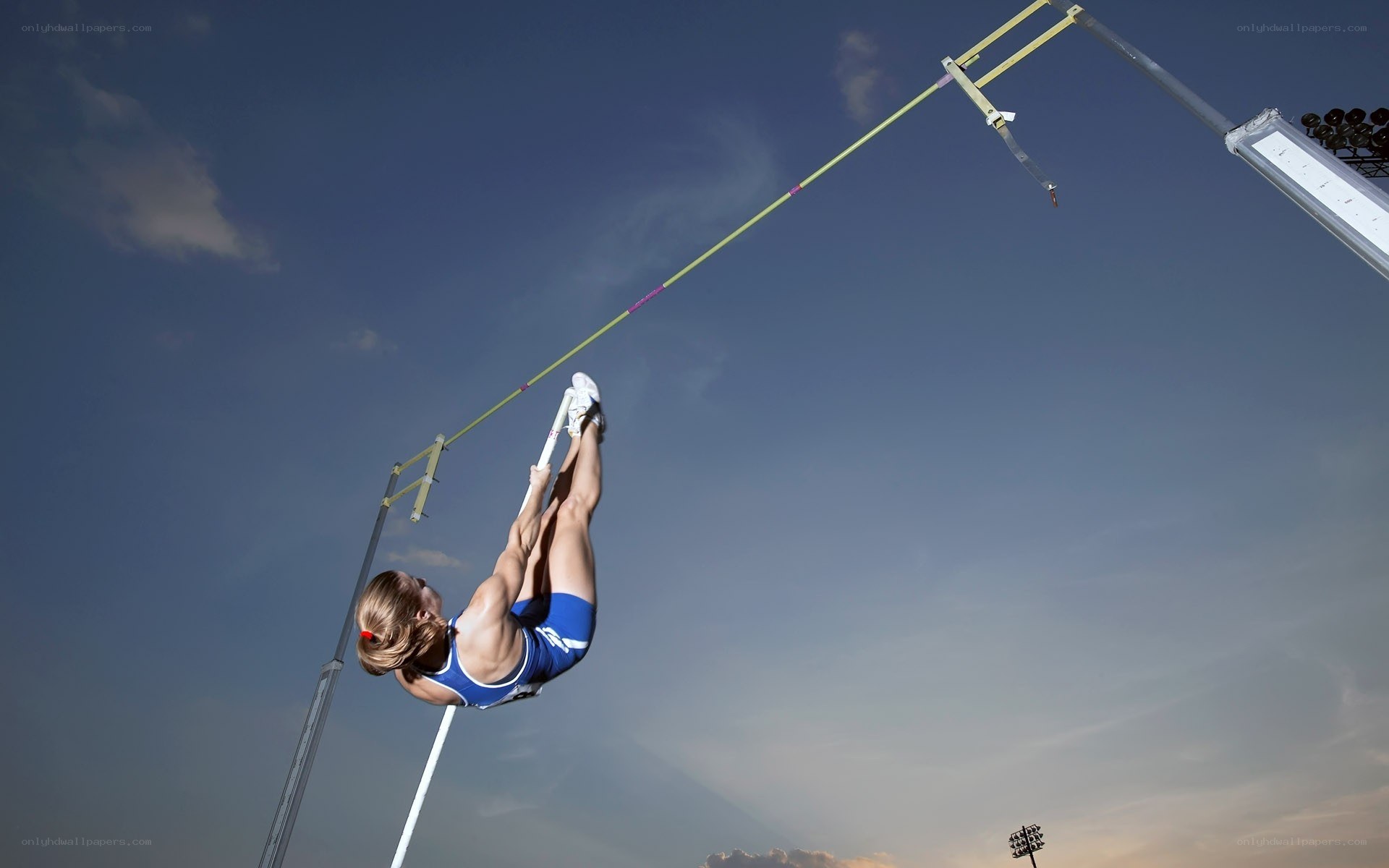 Pole vaulter in action