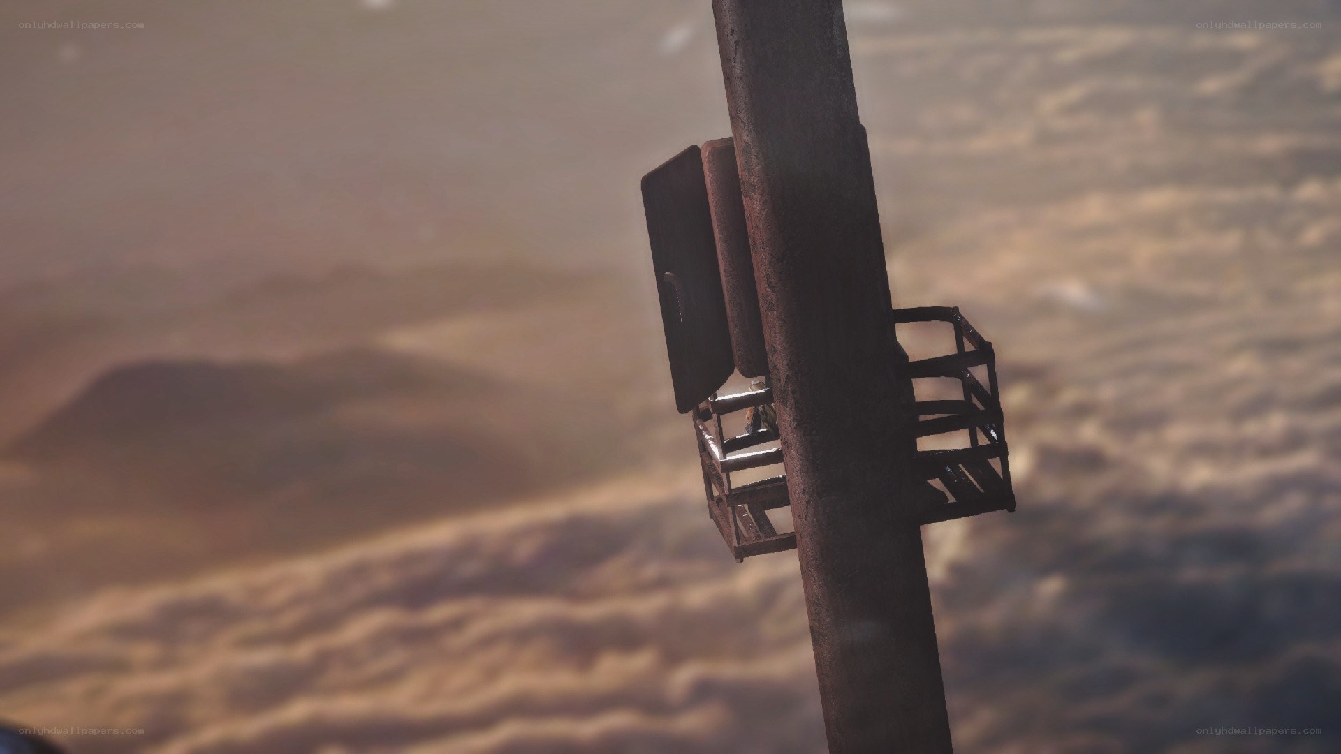 pole with platform in sky