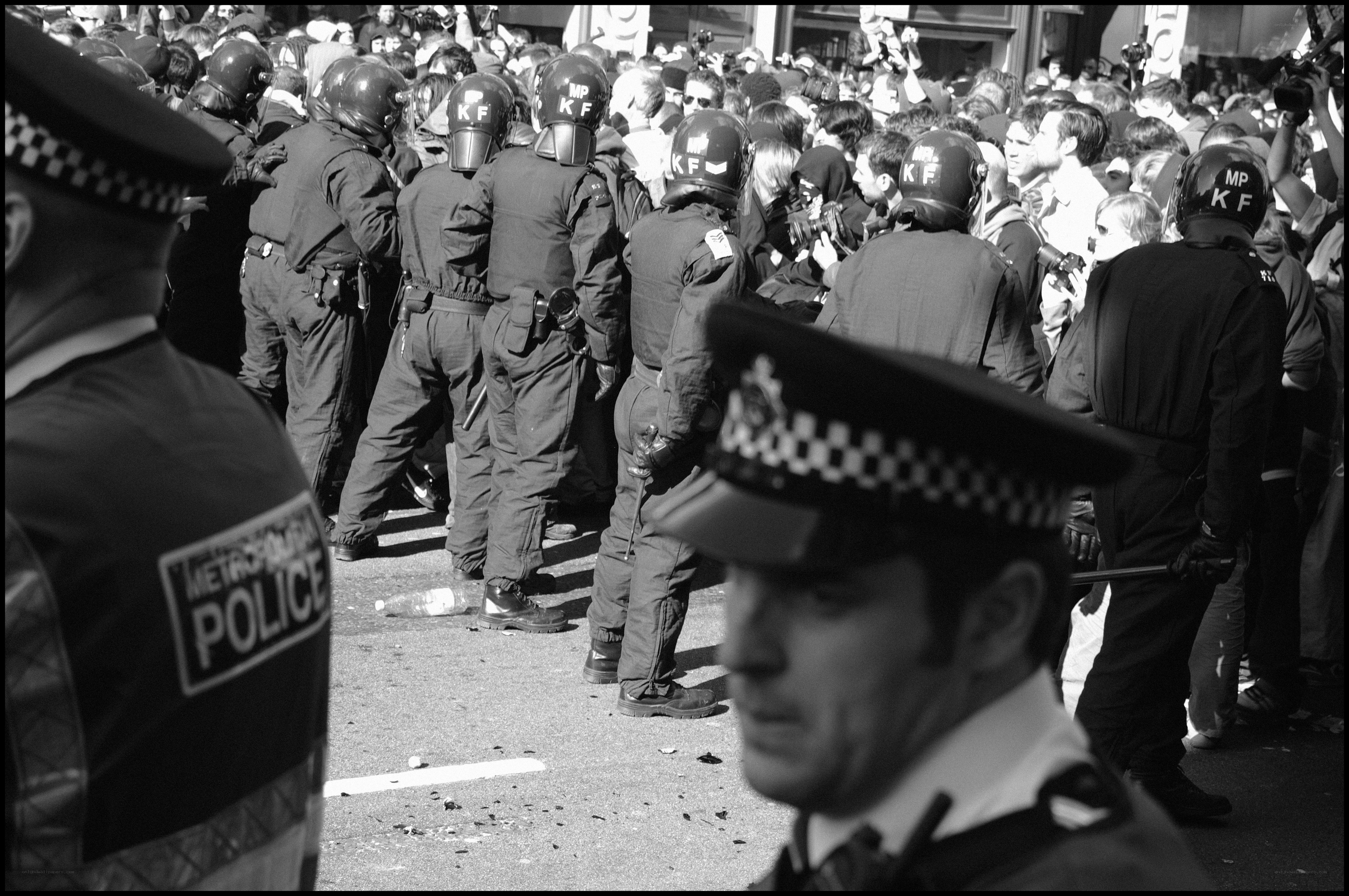 Police at a protest