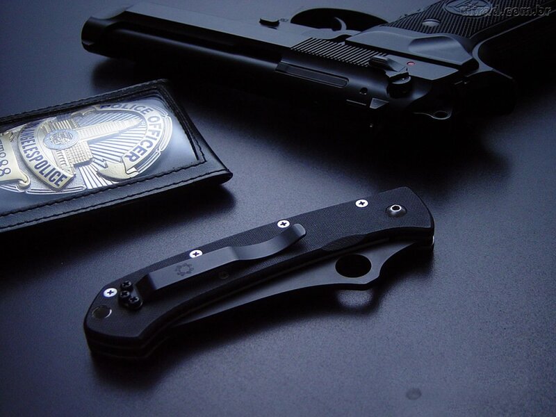 Police Badge and Weapons — Black