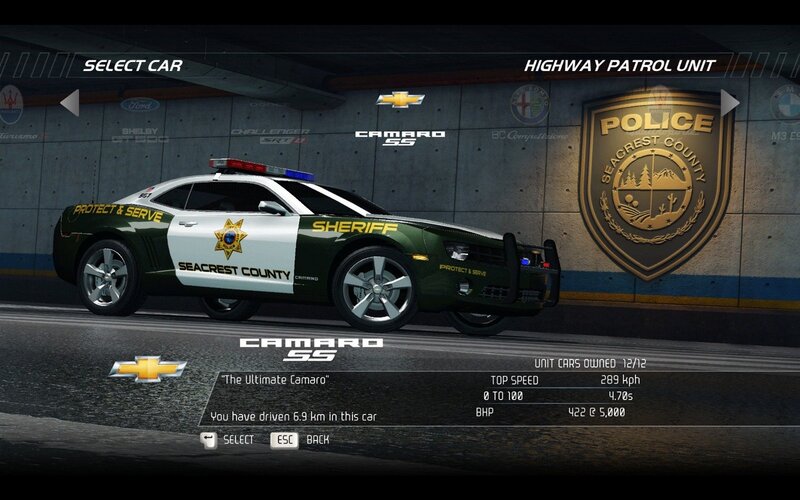 Police Camaro in game