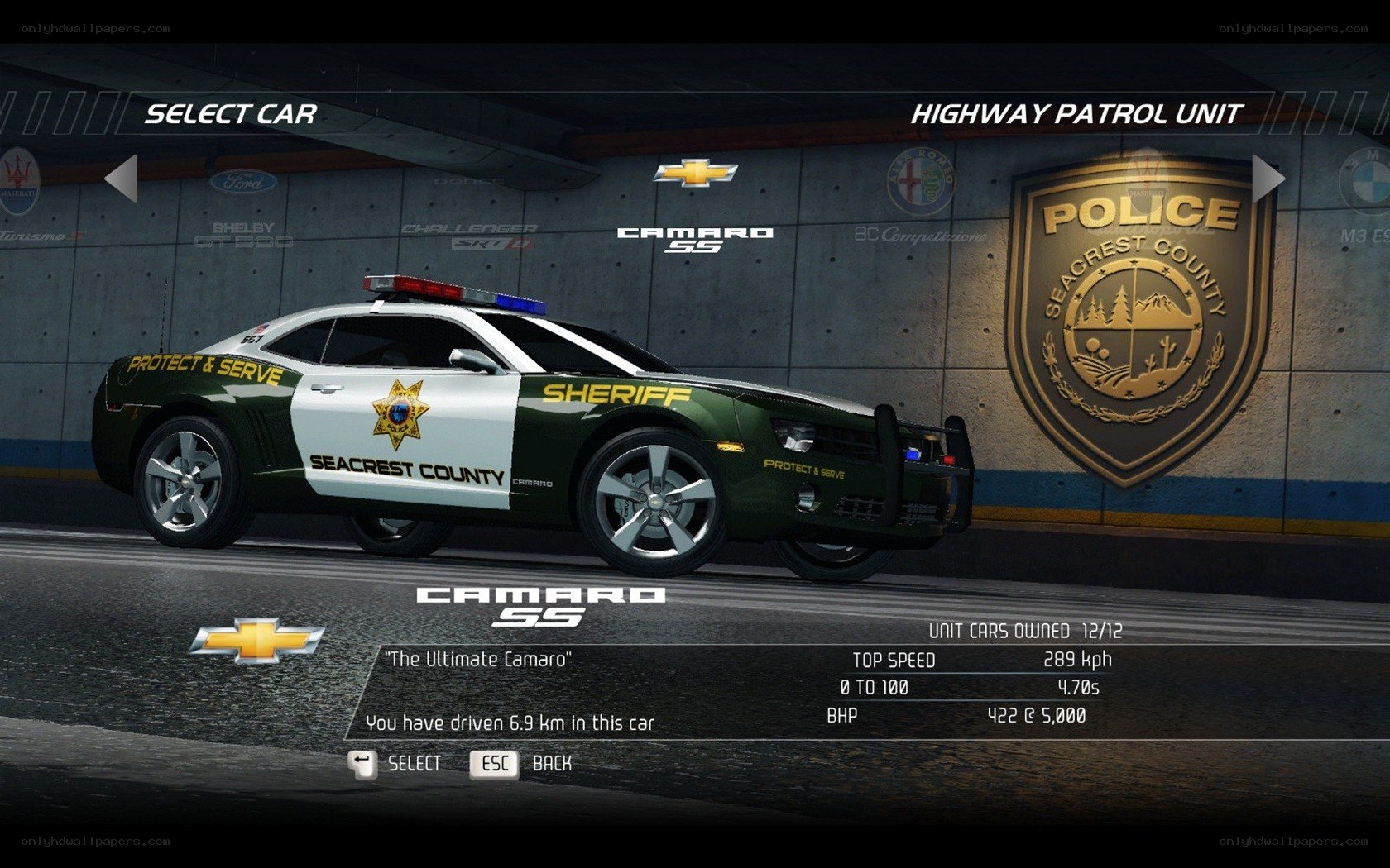 Police Camaro in game