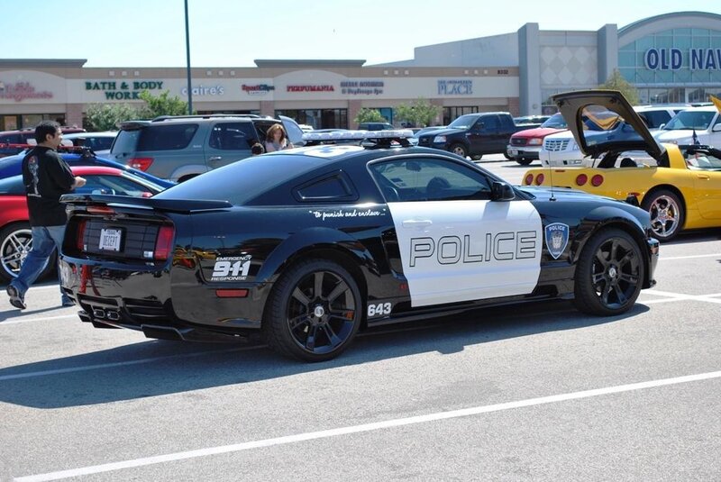 Police car at a car show
