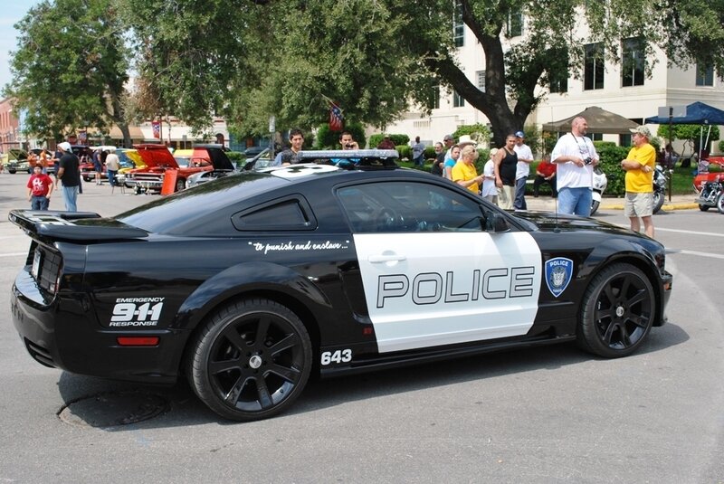Police car at a car show