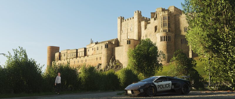 Police Car at Castle