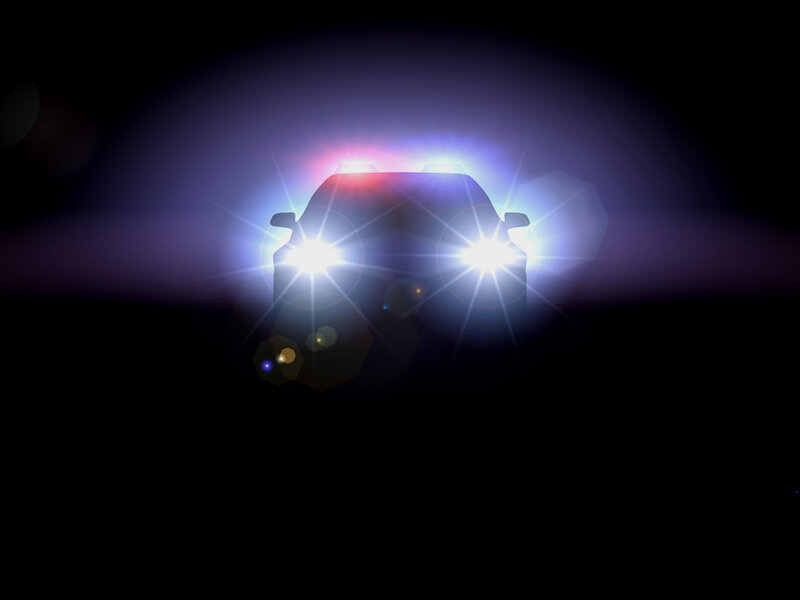 Police Car at Night — Black