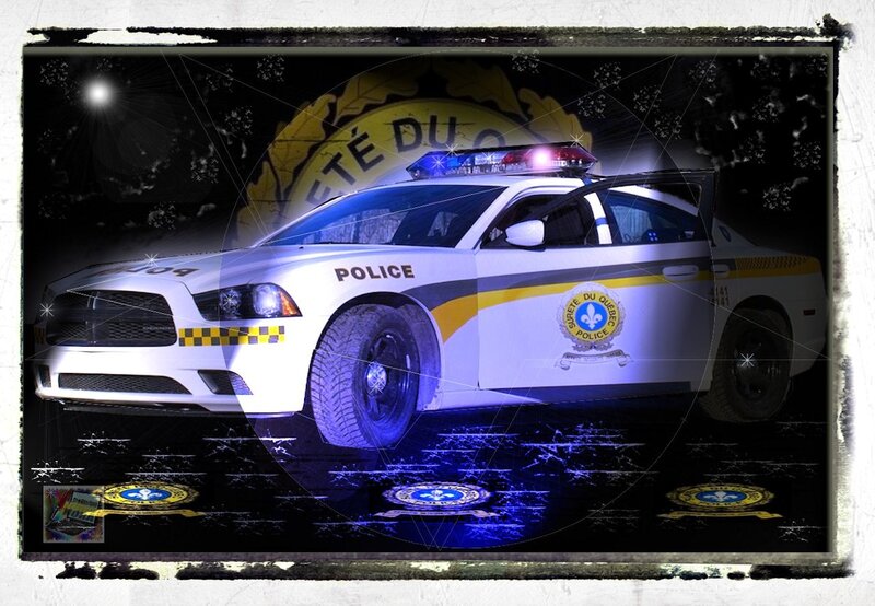 Police Car at Night — White