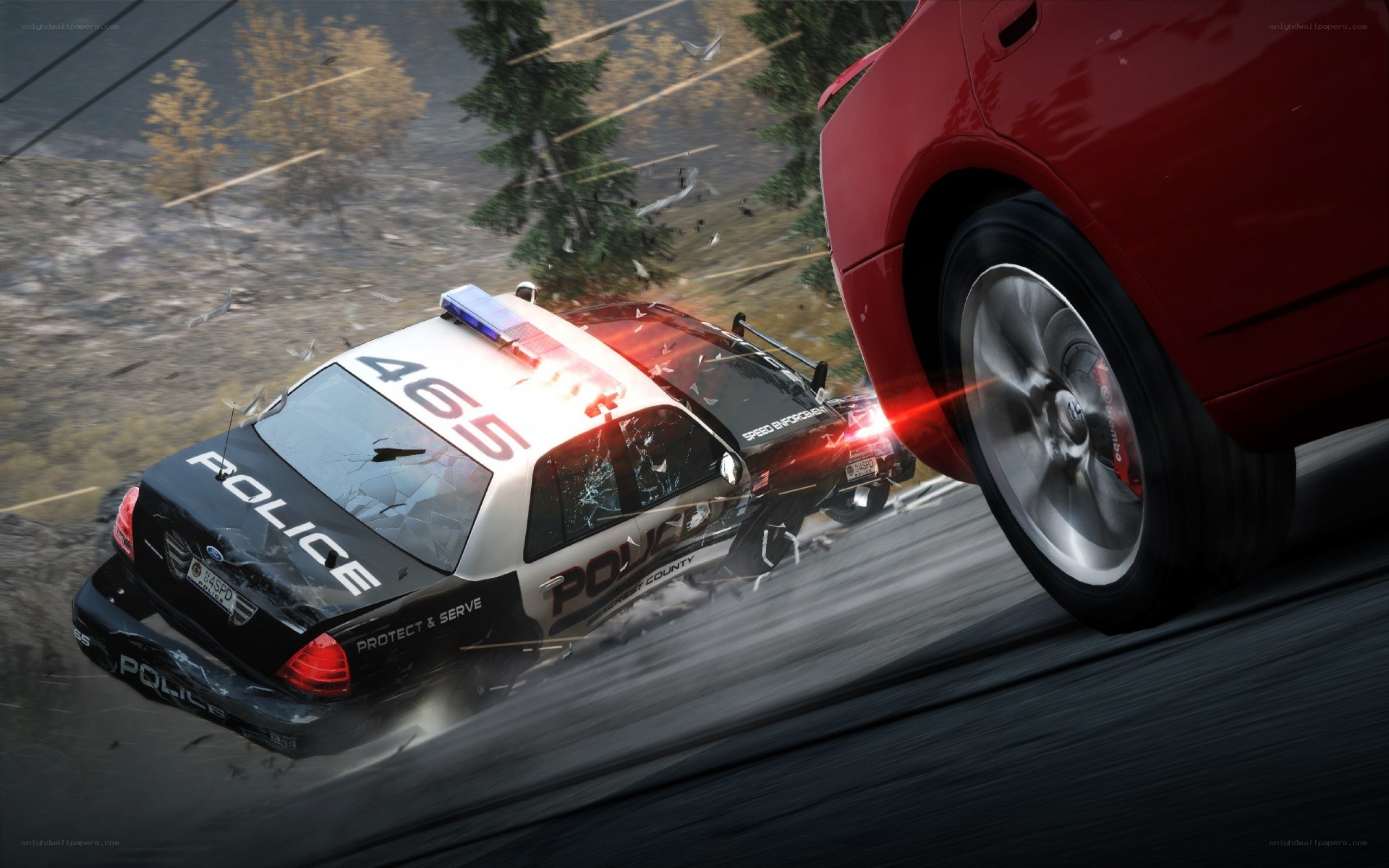 Police car chase crash