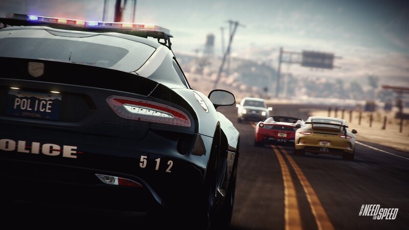 Police Car Chasing Cars — Black, Action-packed