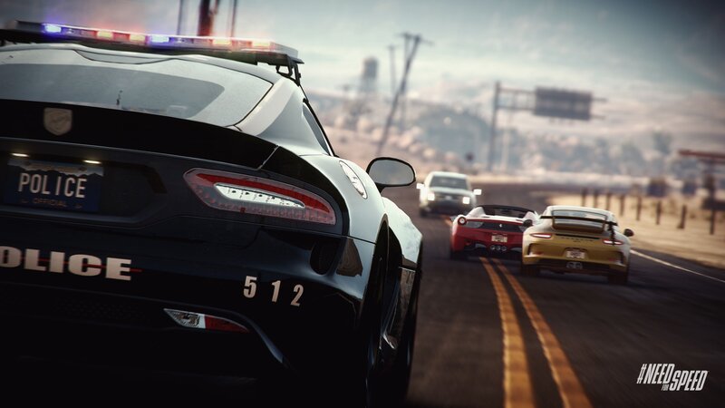 Police Car Chasing Cars — Black, Tense