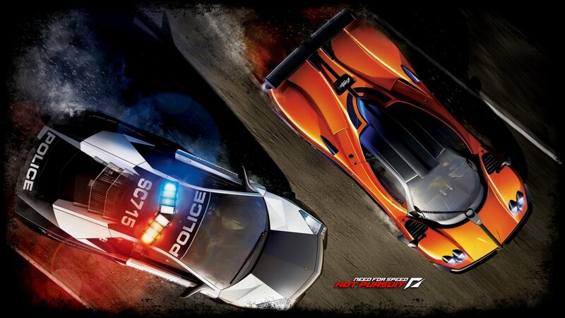 Police Car Chasing Sports Car — Orange