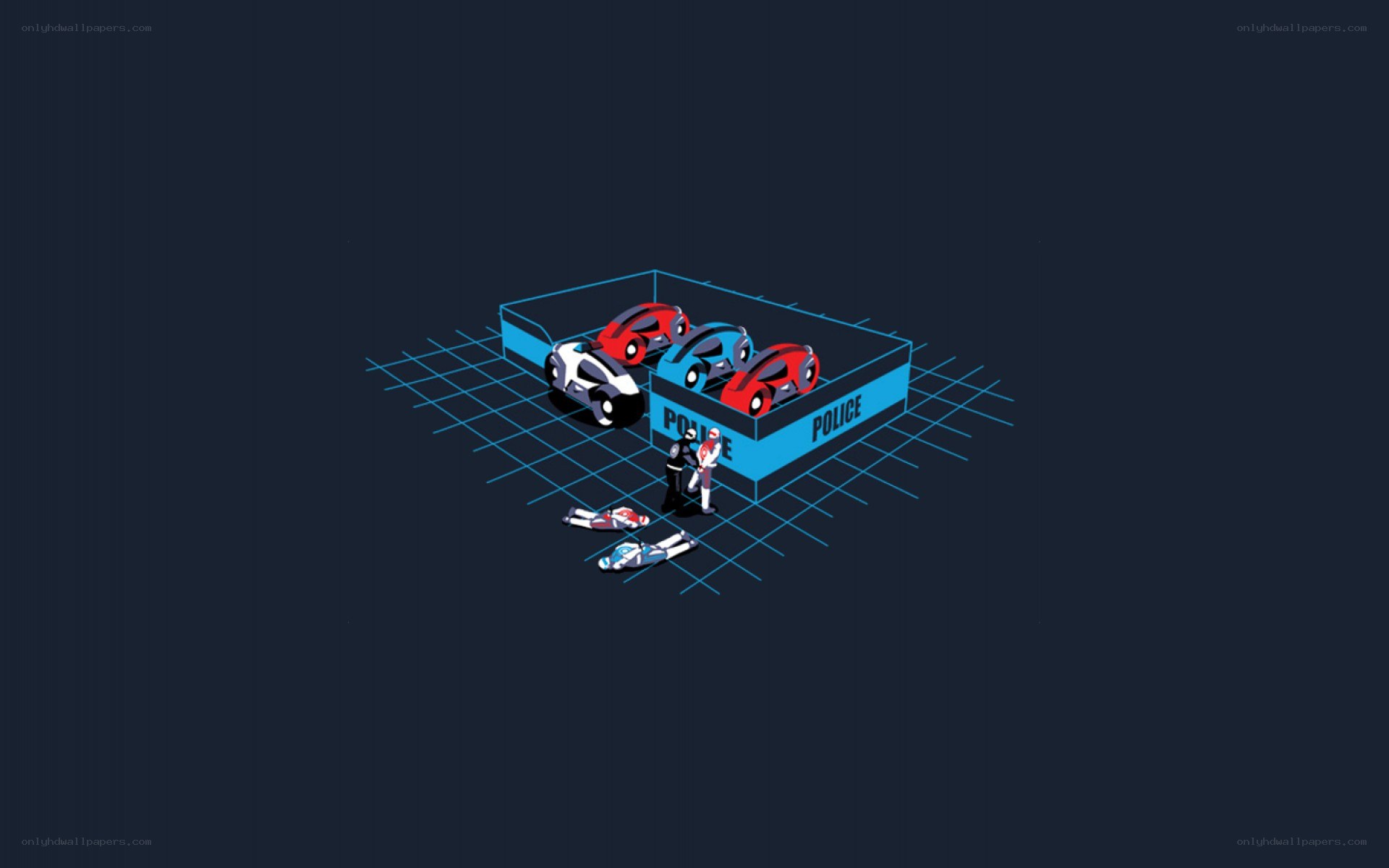 Police car collection illustration