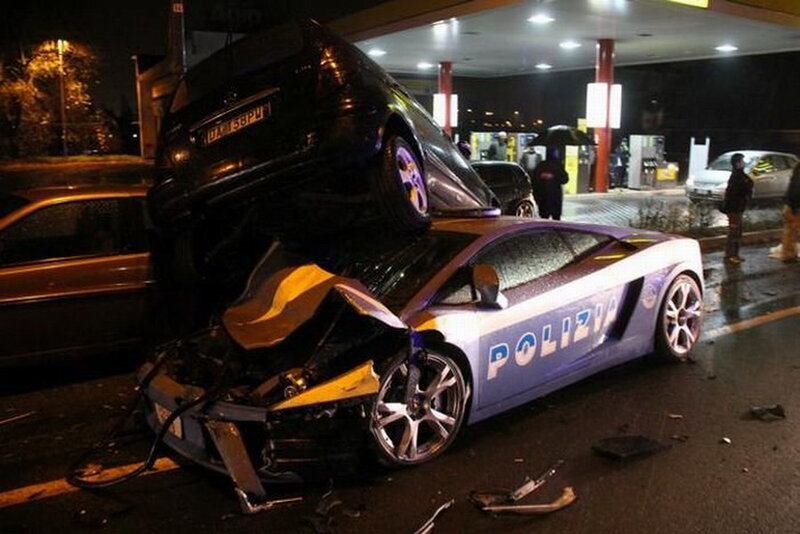 Police Car Crash — Black