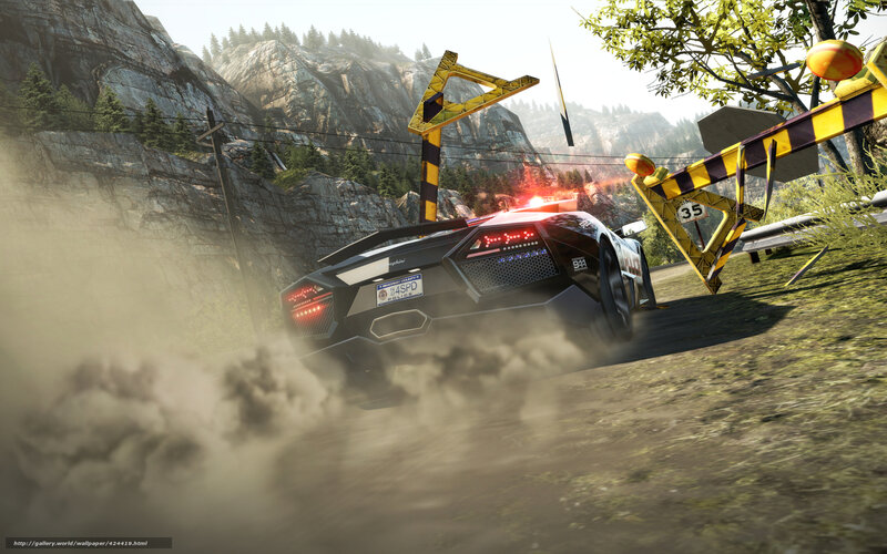 Police car crash in mountains