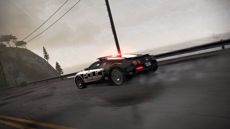 Police Car Drifting — Black, Dynamic