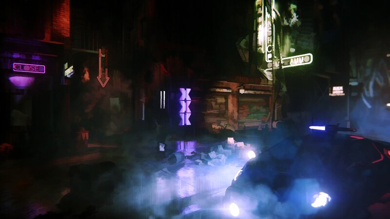 Police Car in Alley — Black, Dark, Moody