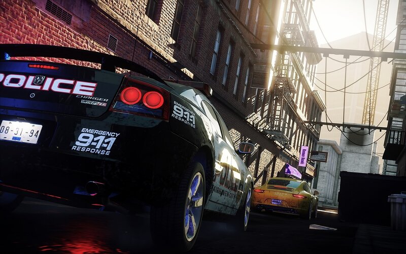 Police Car in Alley — Black