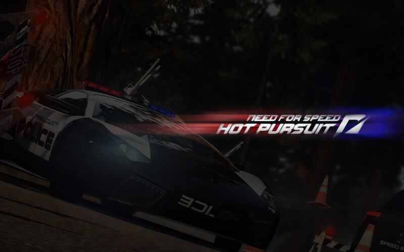 Police Car in Forest — Black